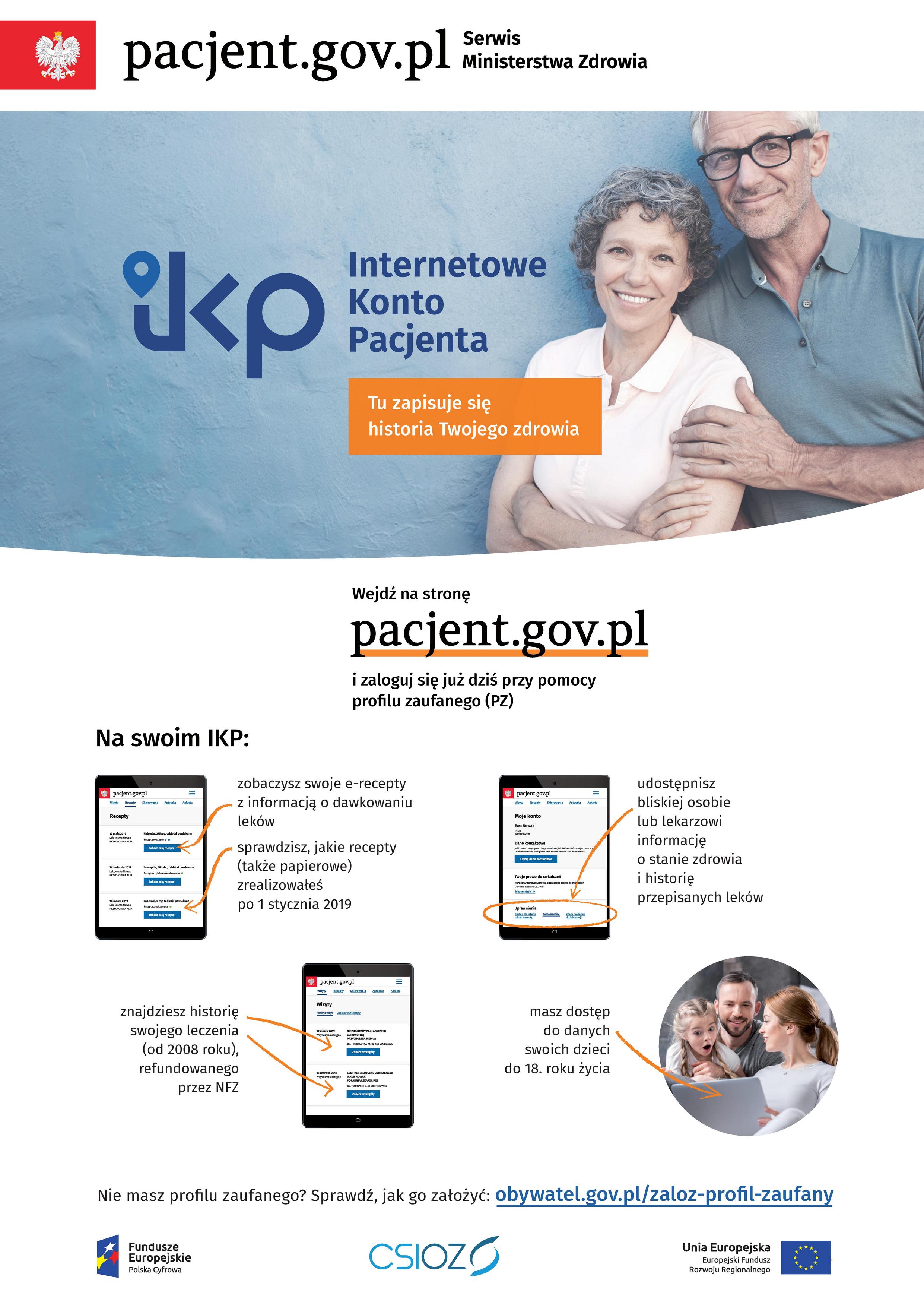 Plakat informacyjny Internetowe Konto Pacjenta