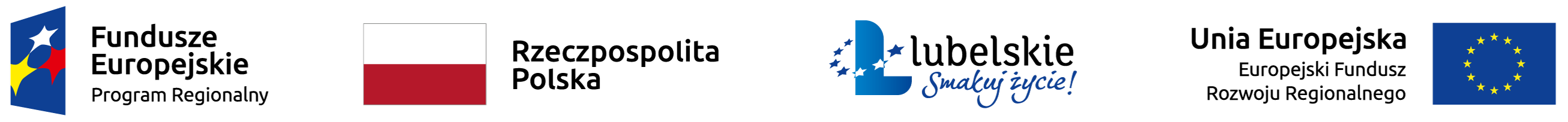 Baner z logotypami projektów dofinansowanych z europejskich funduszy