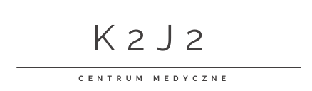 Logo z napisem na białym tle K2J2 Centrum Medyczne